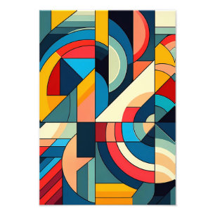Abstrakt Geometric Art - Färg rutnätssammansättnin Fototryck