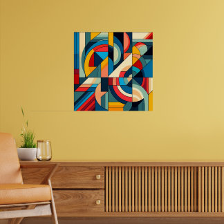 Abstrakt Geometric Art - Färg rutnätssammansättnin Poster