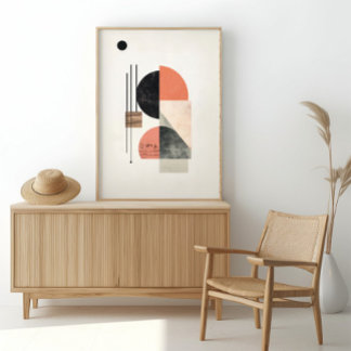 Abstrakt Geometric Art med Natural Struktur Poster