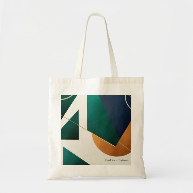 Abstrakt Geometric Art Modern till bag minimalist Tygkasse (Framsidan)