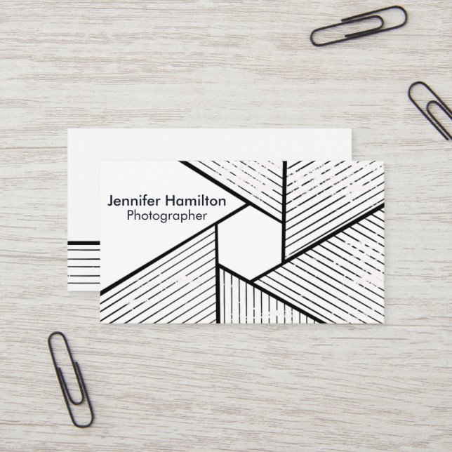 Abstrakt Geometric Black and White Photograf Visitkort (Fram/Back In Situ)