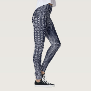 Abstrakt Geometric Black and White Rand, Trippy Leggings
