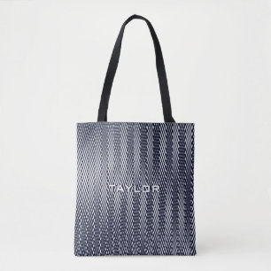 Abstrakt Geometric Black and White Rand, Trippy Tygkasse