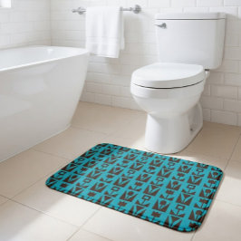 Abstrakt Geometric Blue-Blommigt Badrumsmatta