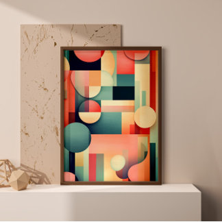 Abstrakt Geometric Bold Boho Print Wall Art Poster