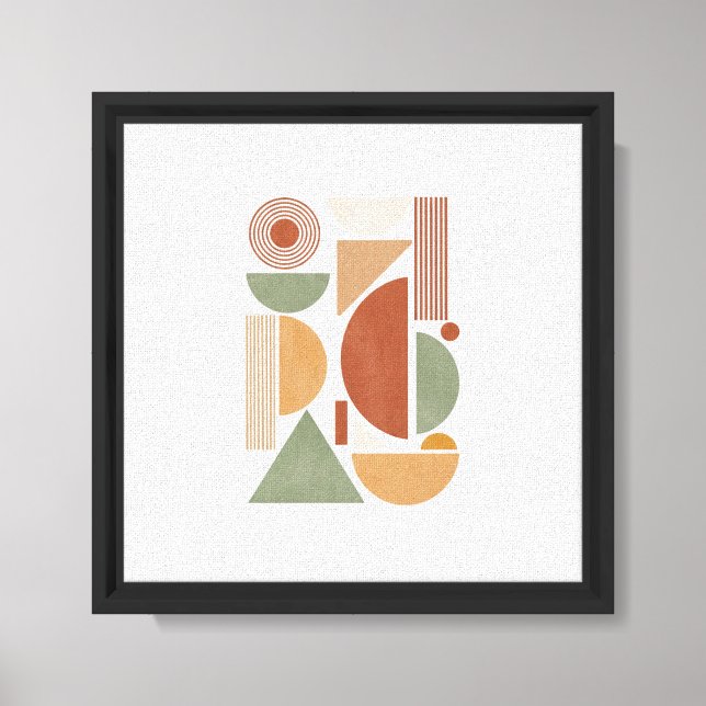 Abstrakt Geometric Canvas Wall Art - Terracotta, S (Framsida)