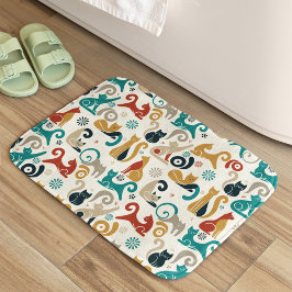 Abstrakt Geometric Cat Mönster Badrumsmatta