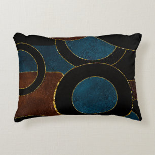 Abstrakt Geometric Circles Guld Glitter Foil Prydnadskudde