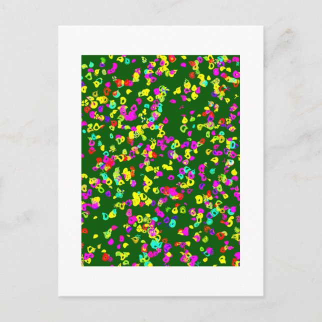 Abstrakt Geometric Colorful Blommönster Helg Vykort (Framsida)