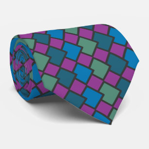 Abstrakt Geometric Diamond Shape Lila Blue Grönt Slips
