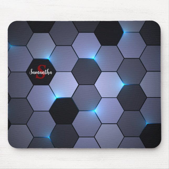 Abstrakt Geometric Elegance Hexagonal Mouse Pad Musmatta (Framsidan)
