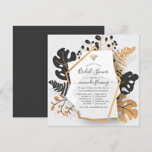 Abstrakt Geometric Exotic Tropical Virtuell Shower Inbjudningar