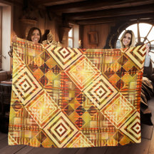 Abstrakt Geometric Fall Mönster Fleece Blanket