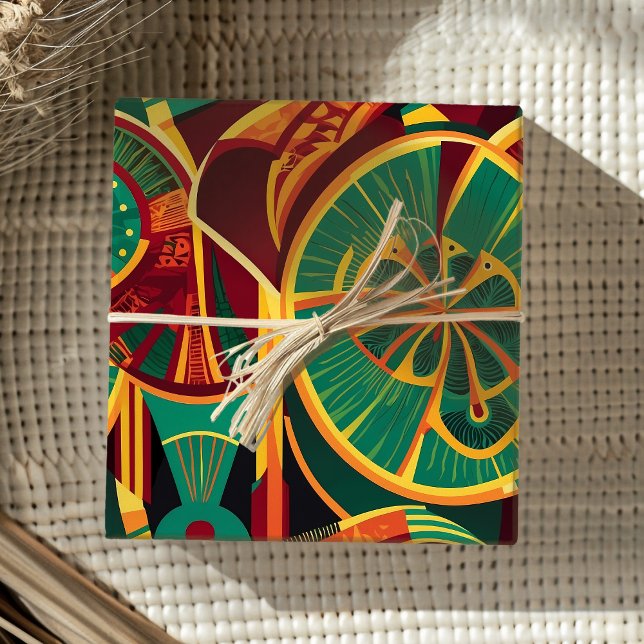 Abstrakt Geometric Fläkt Gifts for Mexikanska Papp Presentpapper (Abstract Geometric Fan Gifts for Mexican Dads Moms Wrapping Paper)