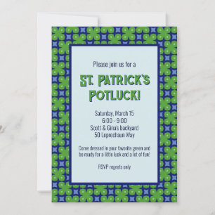 Abstrakt Geometric Four-Löv Klöver St. Patrick's Inbjudningar