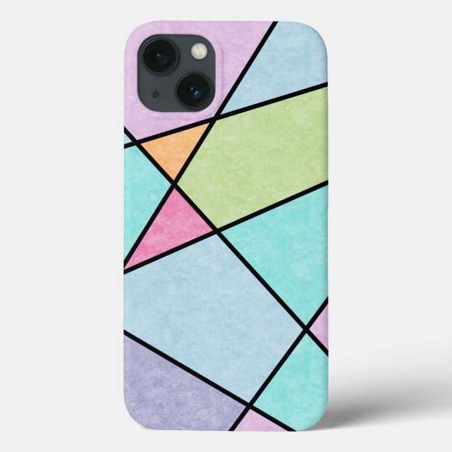 Abstrakt Geometric Frosted Pastel Blue Rosa Lilac (Baksida)