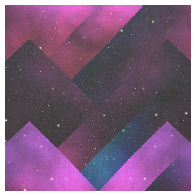 Abstrakt Geometric Galaxy Chevron Burgundy Rosa Tyg (Provkarta)