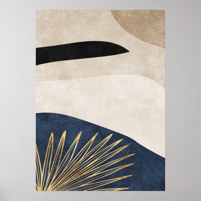 Abstrakt Geometric Golden Linjer Wall Art Poster (Framsidan)
