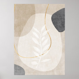 Abstrakt Geometric Golden Linjer Wall Art Poster