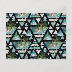 Abstrakt Geometric Handflatan & Vinkarare Mönster Vykort