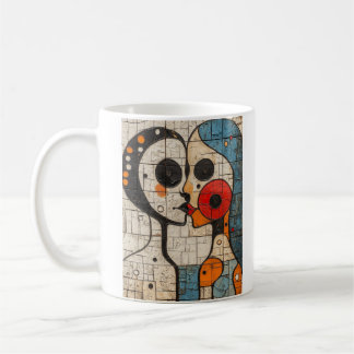 Abstrakt Geometric Kiss Kaffemugg