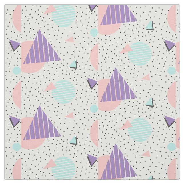 Abstrakt Geometric Lila Rosa Aqua Shapes Modern Tyg (Provkarta)