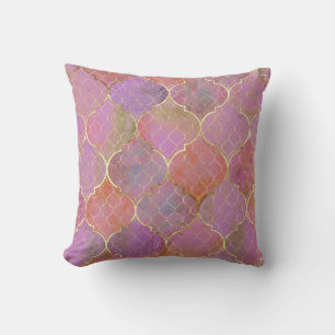 Abstrakt Geometric: marockansk Guld Watercolor Kudde