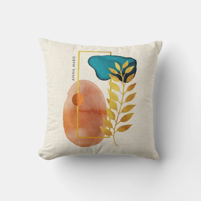 Abstrakt Geometric Mid Century Modern Minimalist Kudde (Framsida)