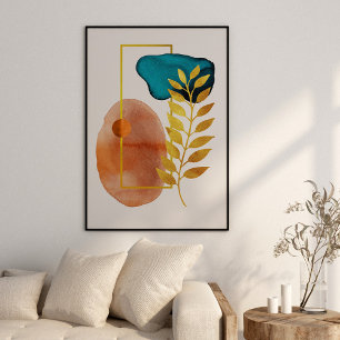 Abstrakt Geometric Mid Century Modern Minimalist Poster