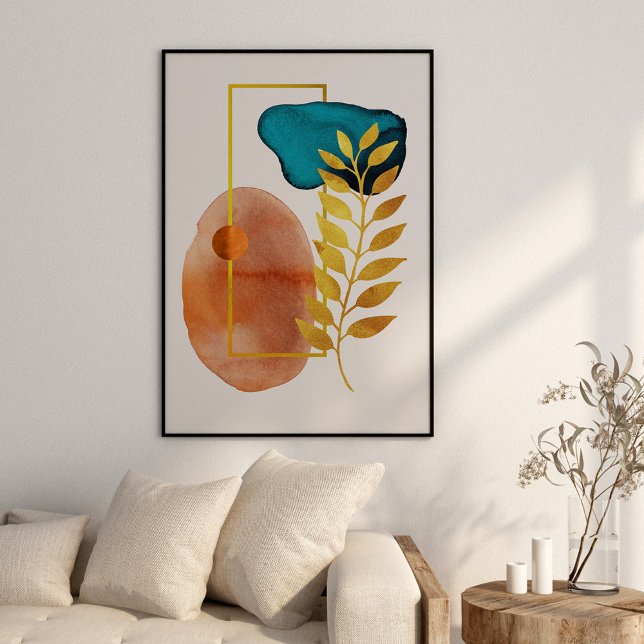 Abstrakt Geometric Mid Century Modern Minimalist Poster (Skapare uppladdad)