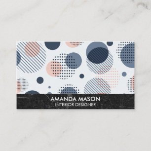 Abstrakt Geometric Modern   Black Slate Marble Visitkort
