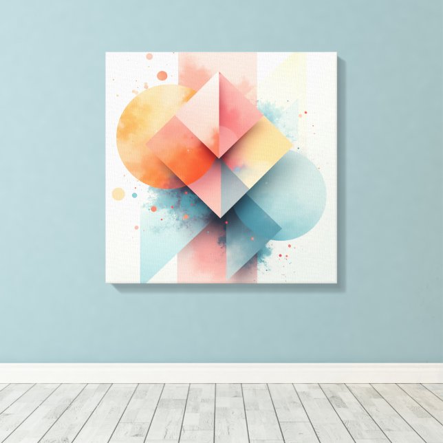 Abstrakt Geometric modern canvas art. (Insitu (trägolv))