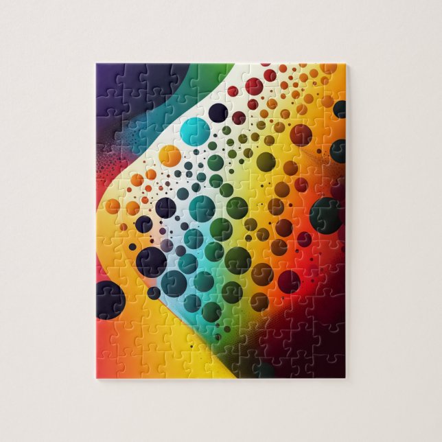 Abstrakt Geometric Modern Colorful Bubbles 3D Pussel (Vertikal)