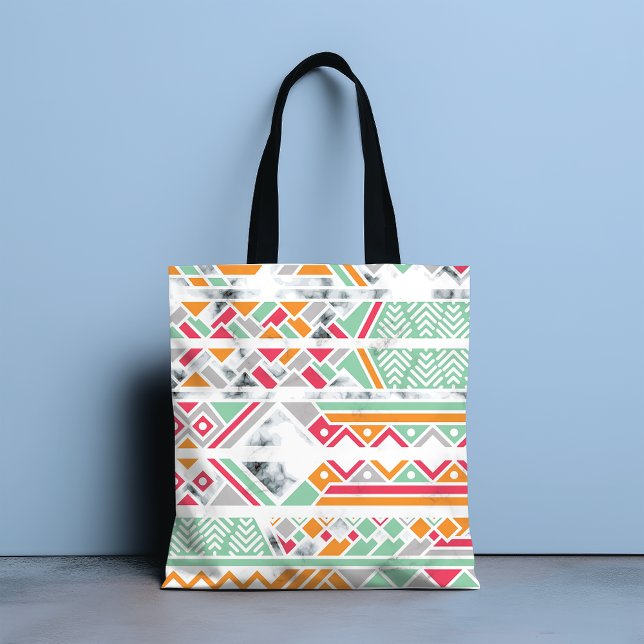 Abstrakt Geometric Modern Marble Girly Chic Tygkasse (Skapare uppladdad)