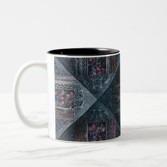 Abstrakt Geometric Mönster 2-Tone Mugg - Modern (Vänster)