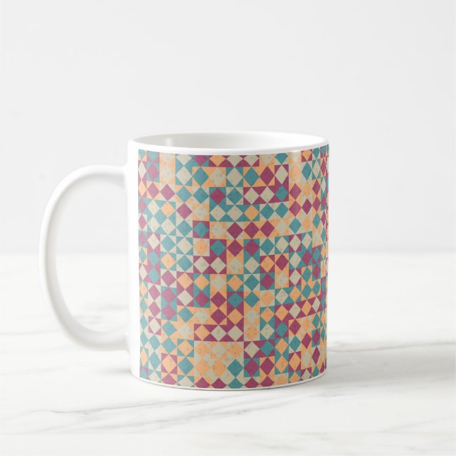 Abstrakt Geometric Mönster generativ beräkning Kaffemugg (Vänster)