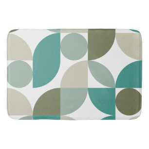 Abstrakt Geometric Mönster Grönt Teal Badrumsmatta