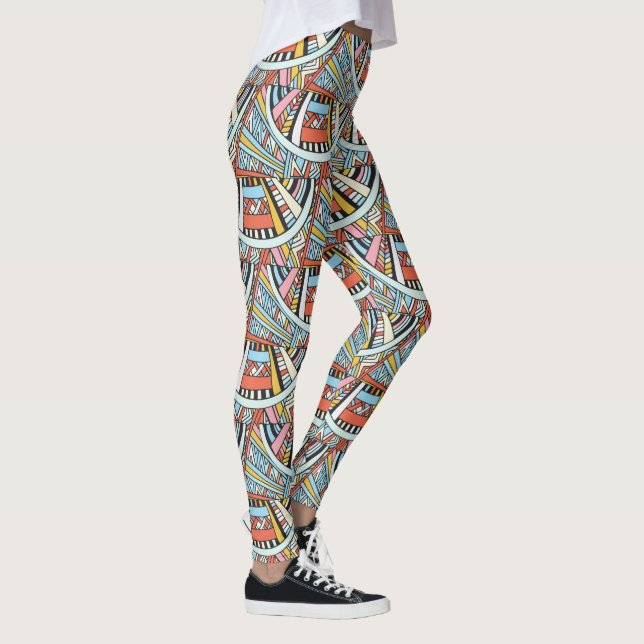 Abstrakt Geometric Mönster leggings (Höger)