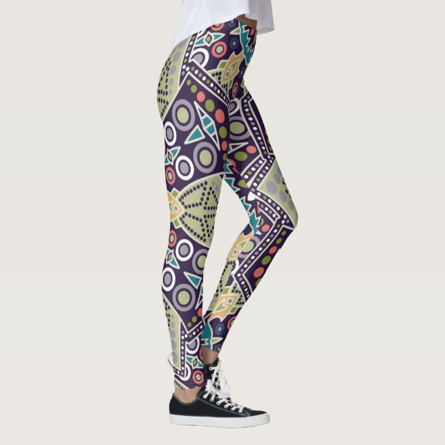 Abstrakt Geometric Mönster leggings (Höger)
