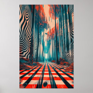 Abstrakt Geometric Mönster Logotyp Poster