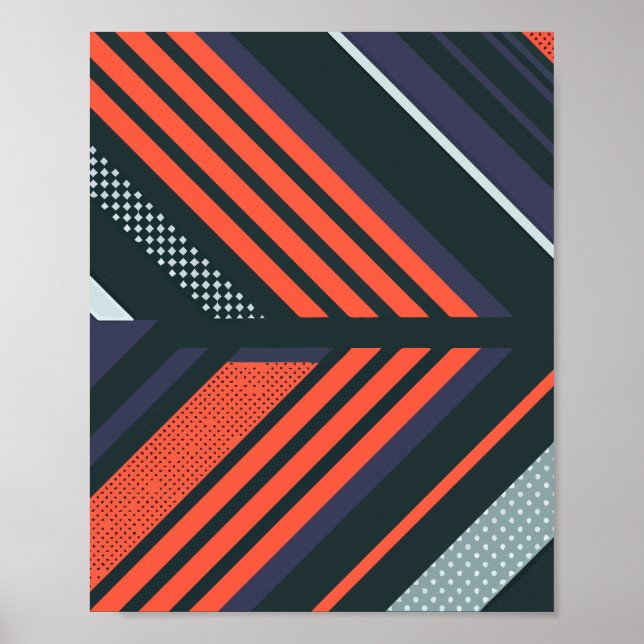 Abstrakt Geometric Mönster med fetstil Rand Poster (Framsidan)