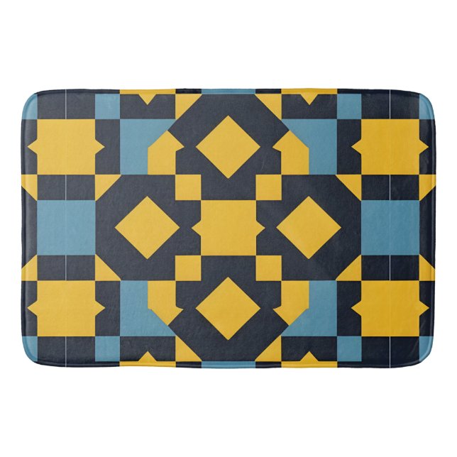 Abstrakt Geometric Mönster med Vibrant Färg Badrumsmatta (Framsidan)