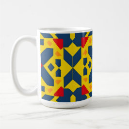 Abstrakt Geometric Mönster med Vibrant Färg Kaffemugg