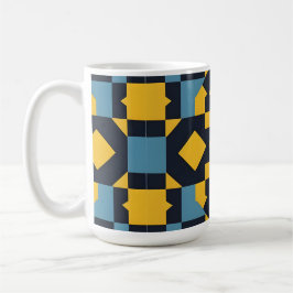 Abstrakt Geometric Mönster med Vibrant Färg Kaffemugg