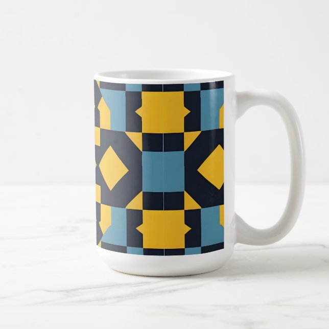 Abstrakt Geometric Mönster med Vibrant Färg Kaffemugg (Höger)