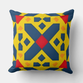 Abstrakt Geometric Mönster med Vibrant Färg Kudde