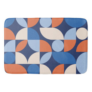 Abstrakt Geometric Mönster Orange Blue Badrumsmatta