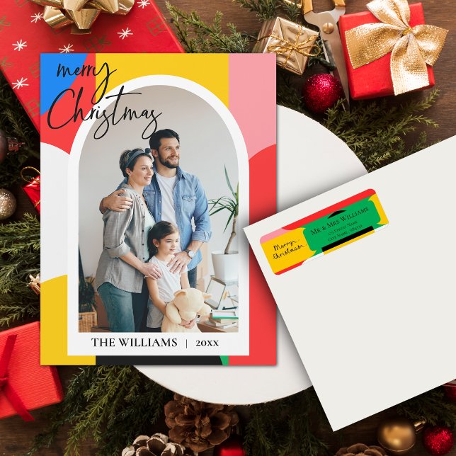 Abstrakt Geometric Mönster Photo God jul (Abstract Geometric Pattern Photo Merry Christmas)