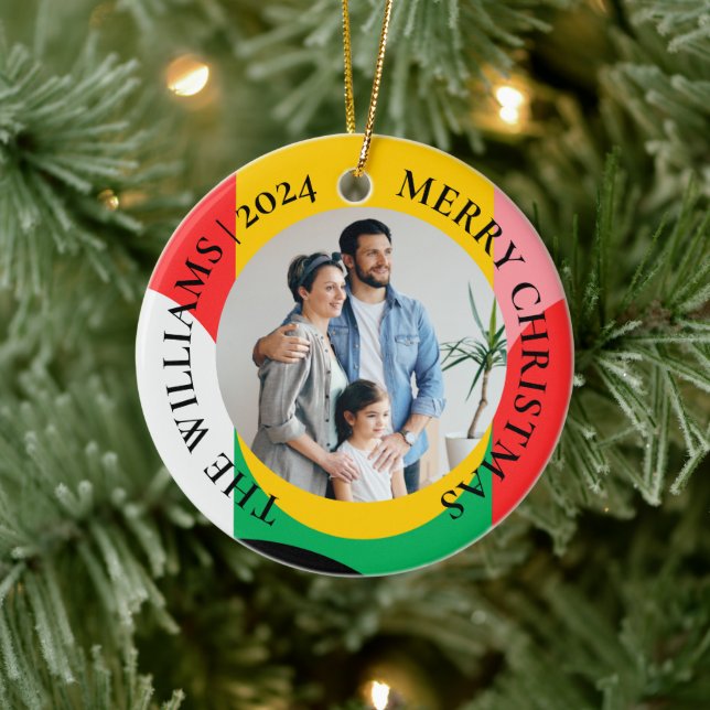 Abstrakt Geometric Mönster Photo God jul Julgransprydnad Keramik (Träd)