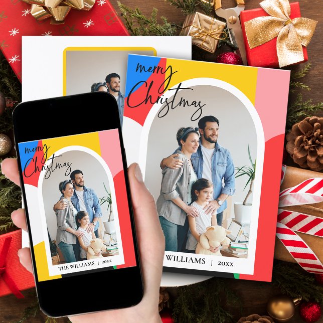 Abstrakt Geometric Mönster Photo God jul Julkort (Abstract Geometric Pattern Photo Merry Christmas Holiday Card)